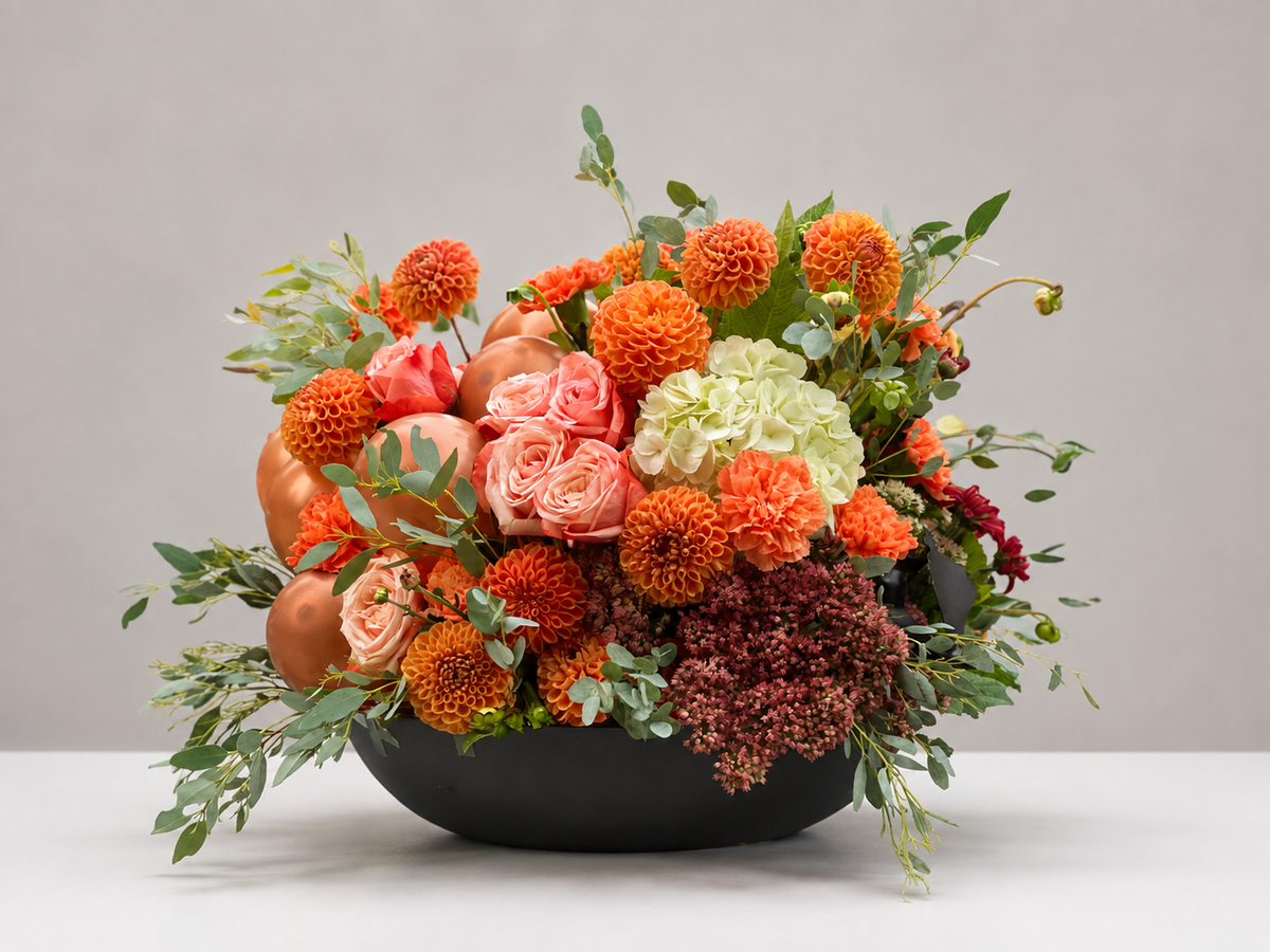 Lush Coral & Orange Birthday Arrangements