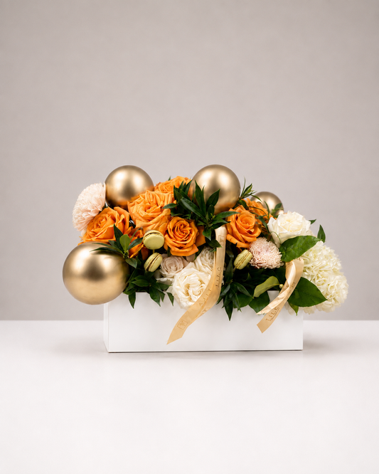 Gold Orange Birthday Arrangements