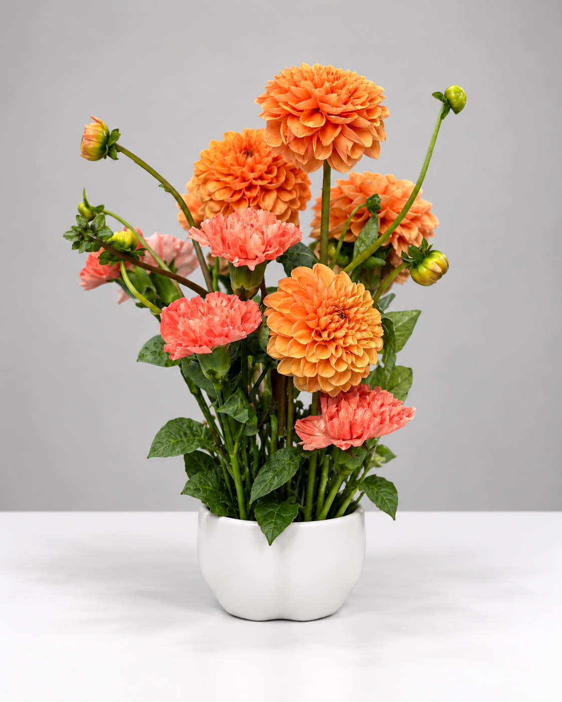 Apricot Colourful Vase Arrangements